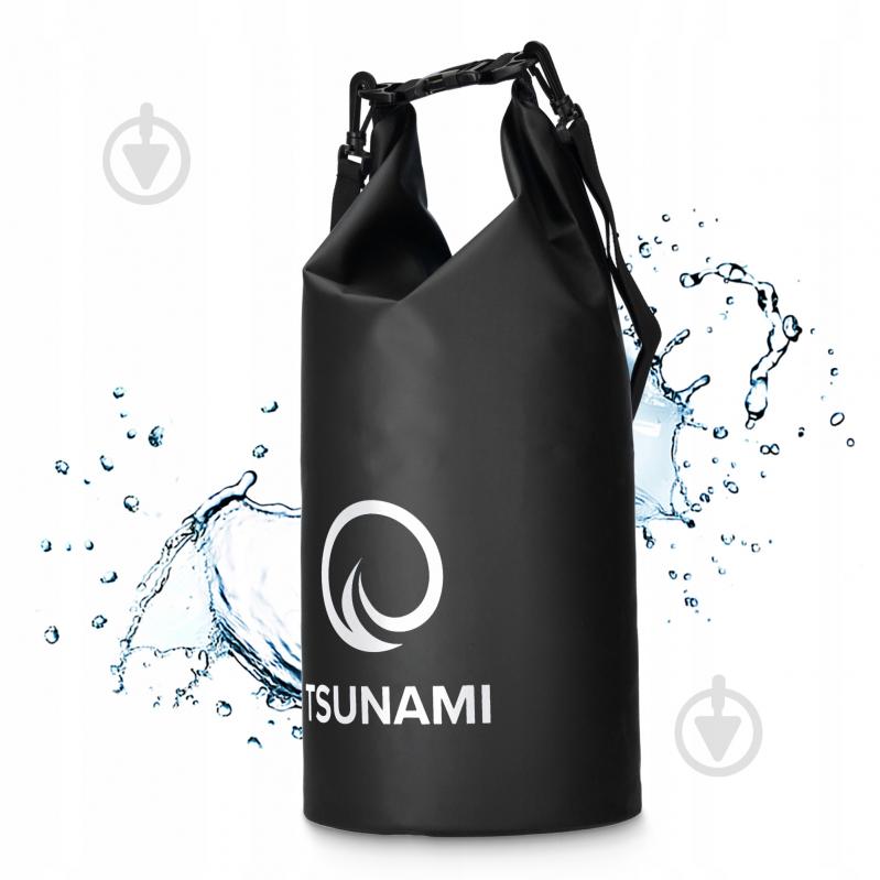 Гермомішок водозахисний TSUNAMI Dry Pack (P-5905973400039) TS013 10 л чорний - фото 1