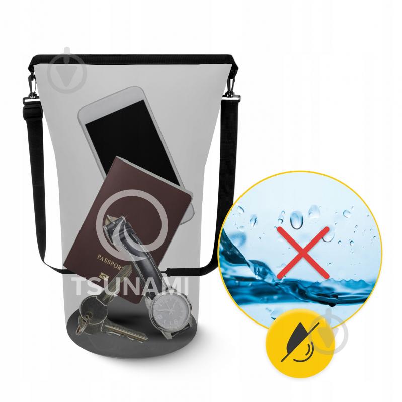 Гермомішок водозахисний TSUNAMI Dry Pack (P-5905973400039) TS013 10 л чорний - фото 7