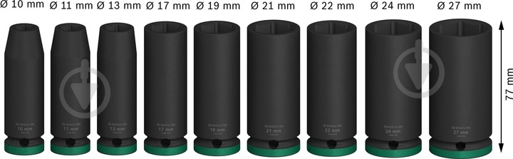 Набор головок 1/2" Bosch PRO Deep 9 шт. 2608003040 - фото 3 Набор головок 1/2" Bosch PRO Deep 9 шт. 2608003040 - фото 3