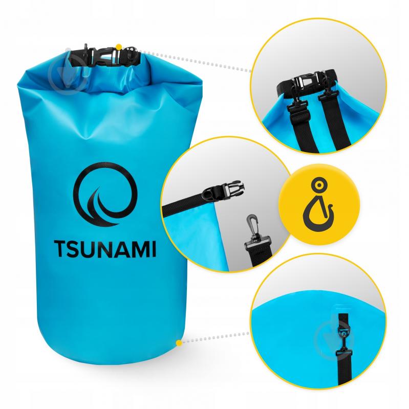 Гермомешок водозащитный TSUNAMI Dry Pack (P-5905973400022) TS015 20 л небесно-голубой - фото 2