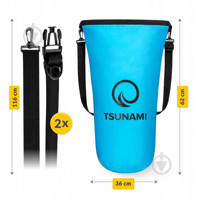 Гермомешок водозащитный TSUNAMI Dry Pack (P-5905973400022) TS015 20 л небесно-голубой - фото 5