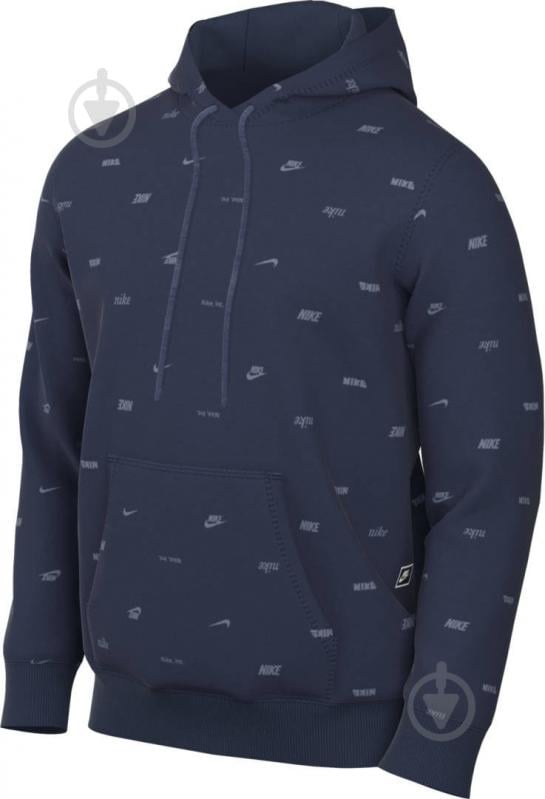 Джемпер Nike M NK CLUB+ BB PO HOODIE AOP FB7434-410 р.2XL-S синий - фото 7