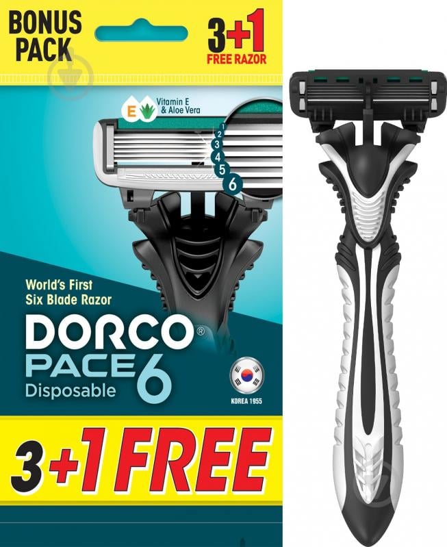 Одноразовая бритва DORCO PACE6 4 шт. - фото 1
