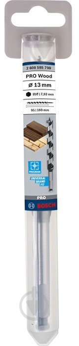 Свердло по дереву Bosch 13x95x160 мм 1 шт. 2608585700 - фото 2 Свердло по дереву Bosch 13x95x160 мм 1 шт. 2608585700 - фото 2