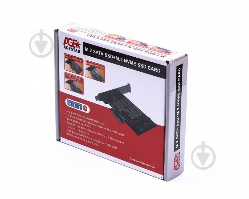 Плата расширения Agestar AS-MC02 PCI 3.0 X4 M.2 PCI Express 3.0 x2 (AS-MC02) - фото 3