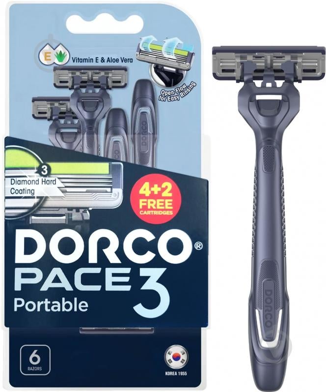 Одноразовая бритва DORCO PACE3 6 шт. - фото 1