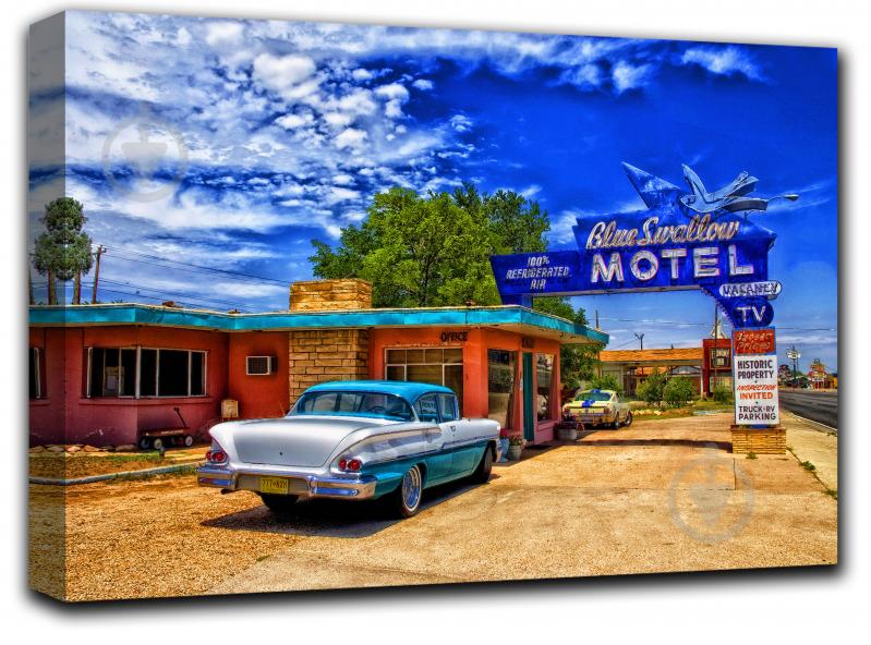 Картина Маршрут 66 Нью-Мексико 41x28 см Hotel Arizona HD 1-2293243887-CHEV-11x16-BLUE - фото 1