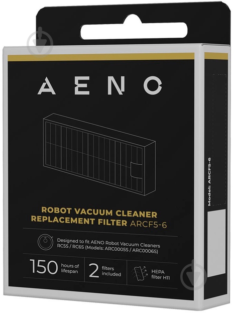 Набор фильтров AENO HEPA для робота-пылесос RC5S/RC6S (ARCF5-6) 2 шт - фото 2 Набор фильтров AENO HEPA для робота-пылесос RC5S/RC6S (ARCF5-6) 2 шт - фото 2