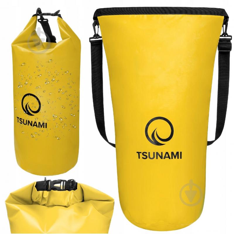 Гермомешок водозащитный TSUNAMI Dry Pack (P-5907739314086) TS005 30 л насыщенно-желтый - фото 5