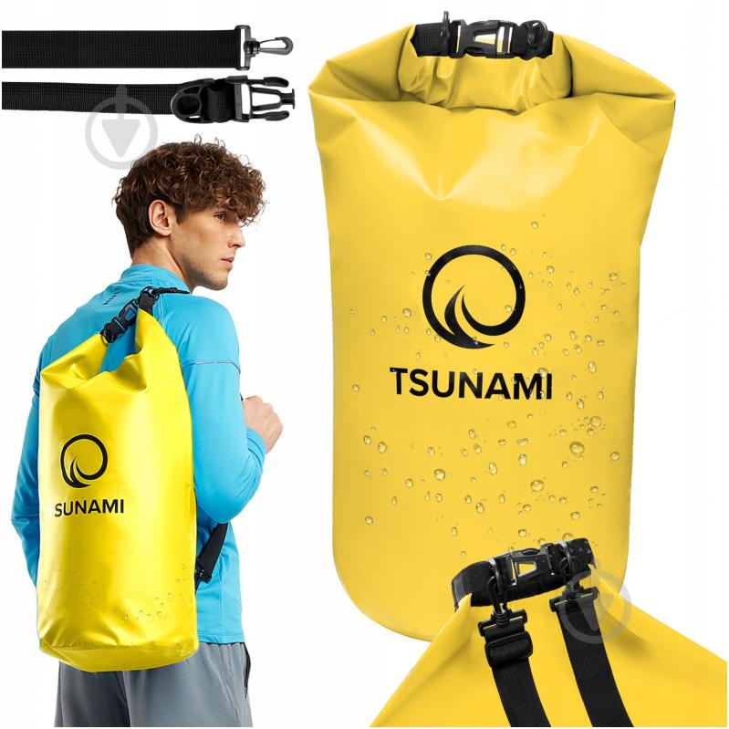 Гермомешок водозащитный TSUNAMI Dry Pack (P-5907739314086) TS005 30 л насыщенно-желтый - фото 9