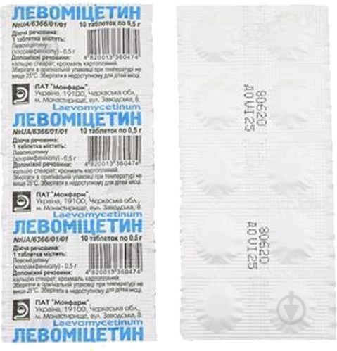 Левомицетин 0.5 г №10 таблетки 500 мг - фото 2