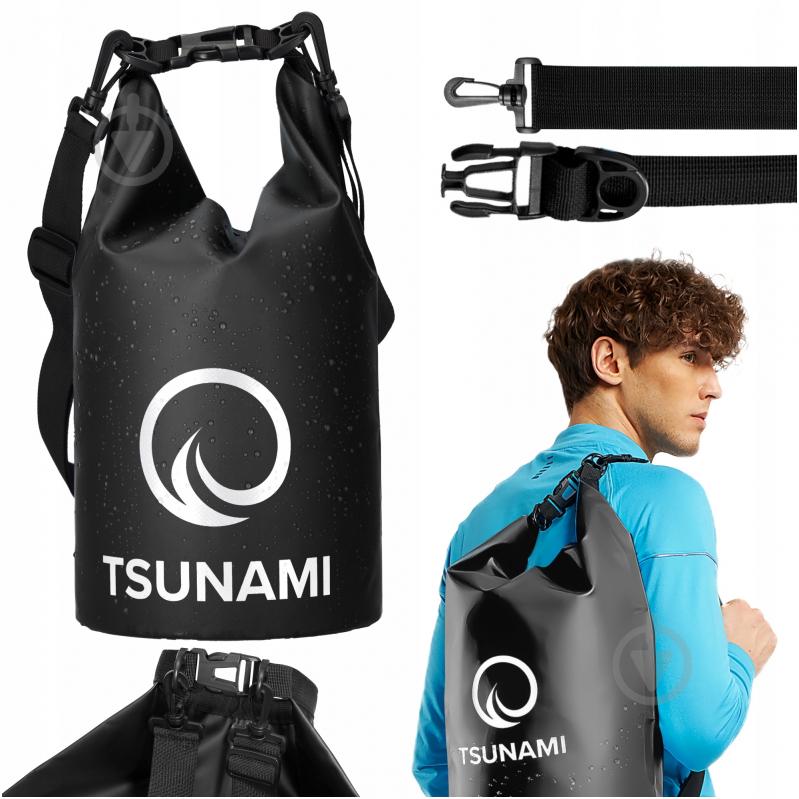 Гермомешок водозащитный TSUNAMI Dry Pack (P-5905973400053) TS011 5 л черный - фото 5