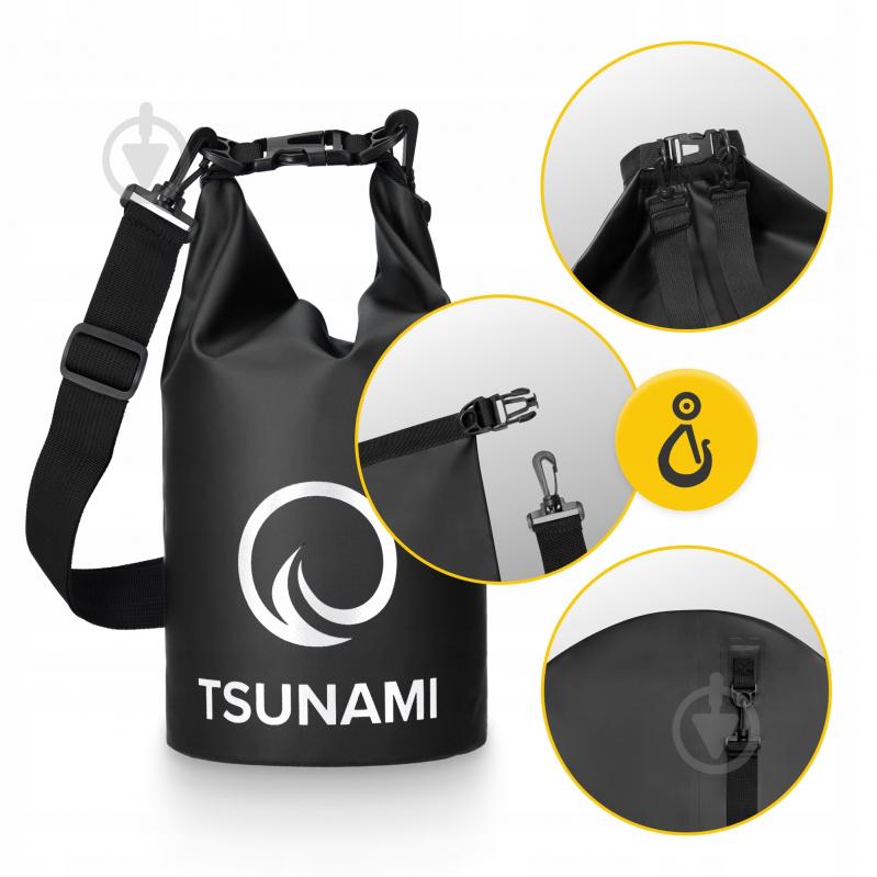 Гермомешок водозащитный TSUNAMI Dry Pack (P-5905973400053) TS011 5 л черный - фото 7