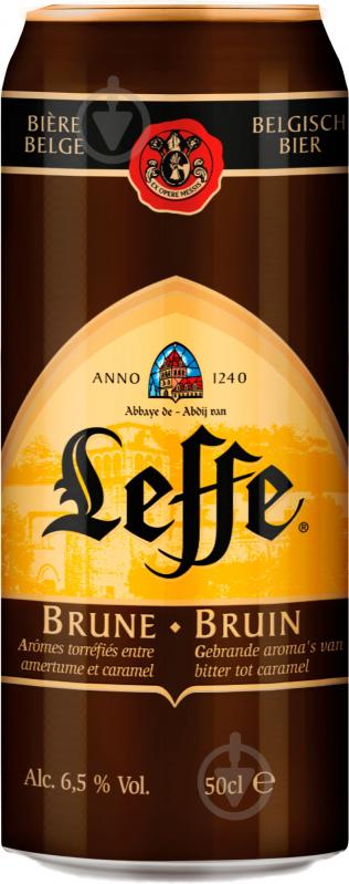 Пиво Leffe Brune темне фільтроване ж/б 6,3% 0,5 л - фото 1