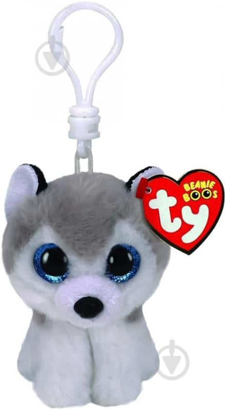 Іграшка-брелок TY Beanie Babies Хаскі Buff 12 см сірий із білим 35240 - фото 1