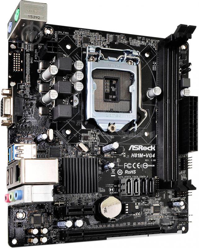 Материнська плата ASRock H81M-VG4_R3.0 (Socket 1150, Intel H81, mirco ATX) - фото 2