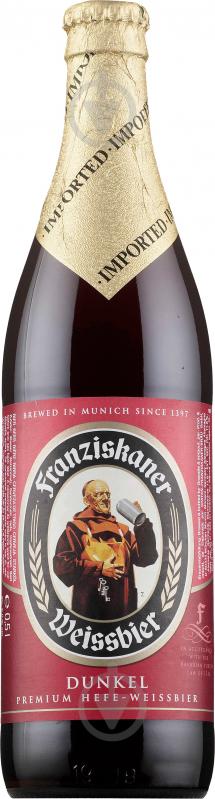 Пиво Franziskaner Hefe Dunkel темное нефильтрованное 5% 0,5 л - фото 1