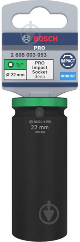 Головка 1/2" 22 мм Bosch PRO Deep 1 шт. 2608003053 - фото 2 Головка 1/2" 22 мм Bosch PRO Deep 1 шт. 2608003053 - фото 2