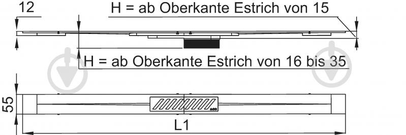 Профіль душового каналу ACO ShowerDrain S+ 1000 мм решітка Stripes - фото 2