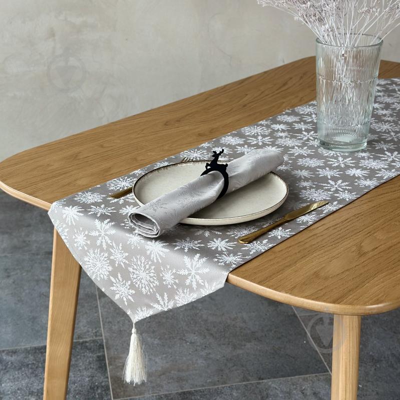 Раннер Сочельник 509-25/00 140x40 см серый/серебряный Эдельвика - фото 2