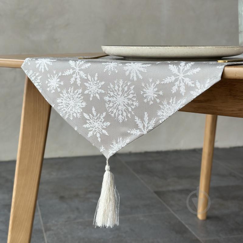 Раннер Сочельник 509-25/00 140x40 см серый/серебряный Эдельвика - фото 3