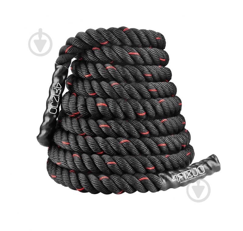 Канат для кроссфита 4fizjo Battle Rope 12 м тренировочный Black (P-5907739312259) - фото 1