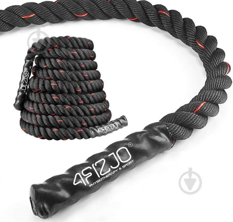 Канат для кросфіту 4fizjo Battle Rope 15 м тренувальний Black (P-5907739312266) - фото 4