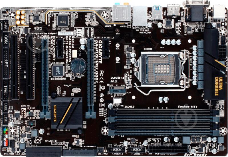 Материнская плата Gigabyte GA-H170-HD3_DDR3 (Socket 1151, Intel H170, ATX) - фото 1