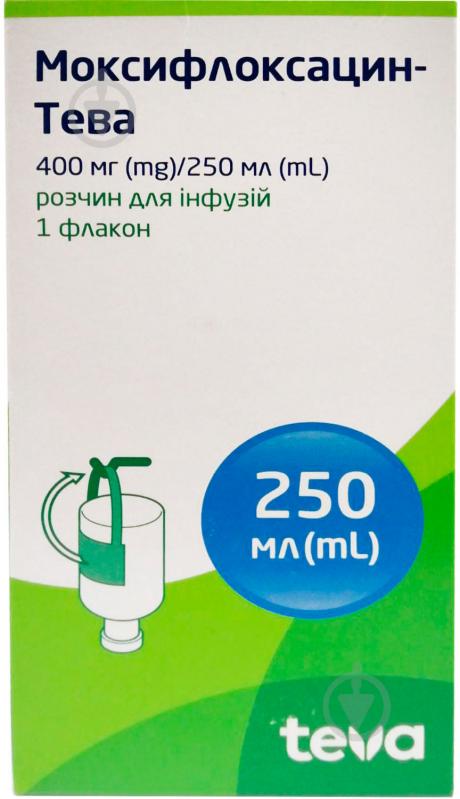 Моксифлоксацин-Тева д/інф. 250 мл у флак. розчин 400 мг/250 мл - фото 1