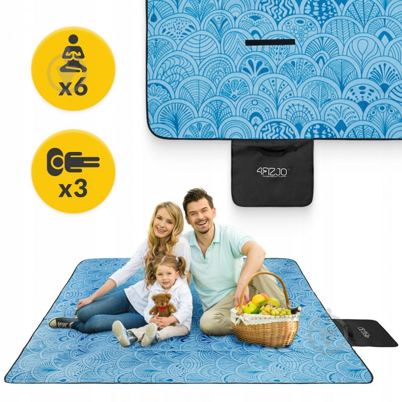 Килимок для пікніка 4fizjo (P-5905973400947) 4FJ0624 200x200 см синьо-блакитний - фото 9 Килимок для пікніка 4fizjo (P-5905973400947) 4FJ0624 200x200 см синьо-блакитний - фото 9