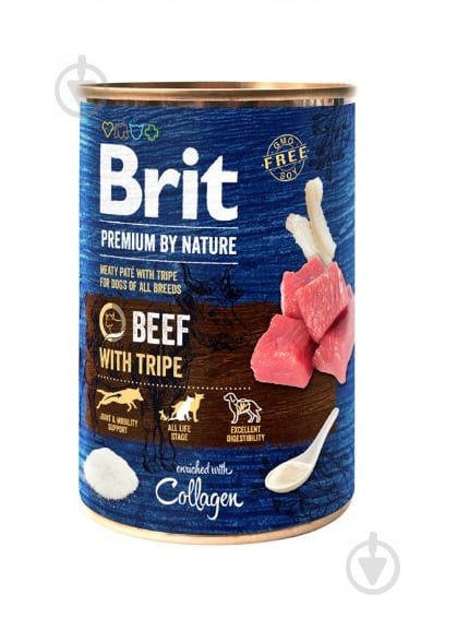 Консерва для усіх порід Brit Premium для собак з яловичиною та тельбухами, ж/б, 400 г 400 г - фото 1