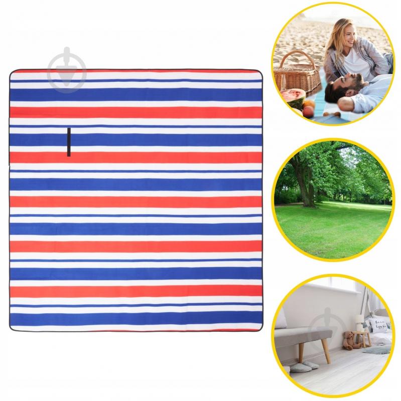 Коврик для пикника 4fizjo (P-5907739317186) 4FJ0393 200x200 см синий с красным - фото 15