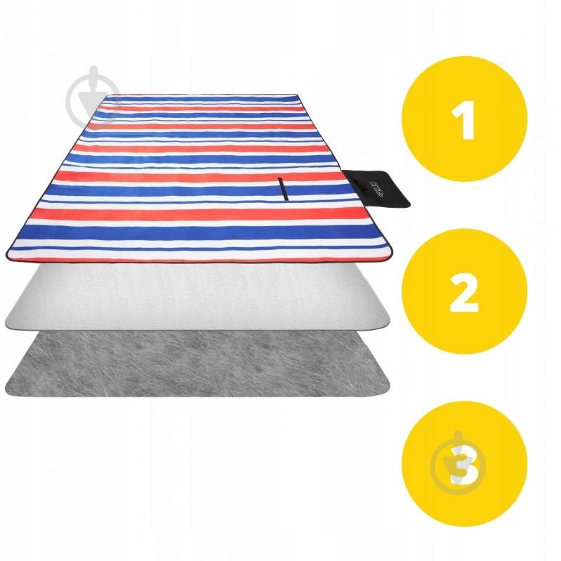 Коврик для пикника 4fizjo (P-5907739317186) 4FJ0393 200x200 см синий с красным - фото 14