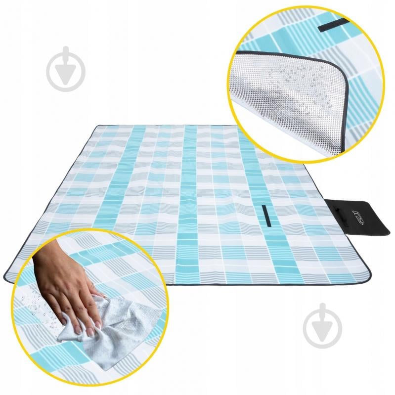 Коврик для пикника 4fizjo (P-5907739317209) 4FJ0394 200x200 см голубой с серым - фото 3 Коврик для пикника 4fizjo (P-5907739317209) 4FJ0394 200x200 см голубой с серым - фото 3