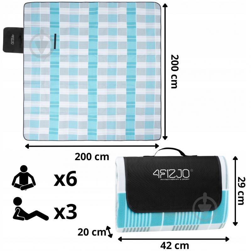Коврик для пикника 4fizjo (P-5907739317209) 4FJ0394 200x200 см голубой с серым - фото 7 Коврик для пикника 4fizjo (P-5907739317209) 4FJ0394 200x200 см голубой с серым - фото 7