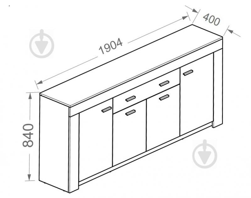 Комод Embawood Lemberg W1900 білий/дуб сонома - фото 5