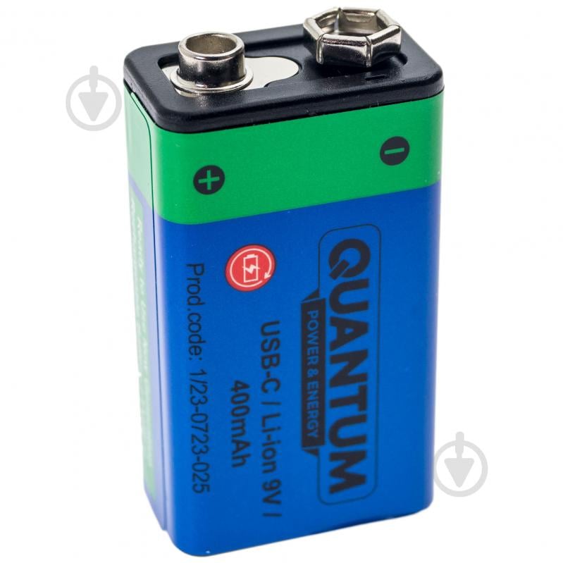 Аккумулятор Quantum USB Li-ion 9V, 400mAh +Type-C кабель крона 1 шт. (USB-C/Li-ion9V-400-BP1) - фото 4