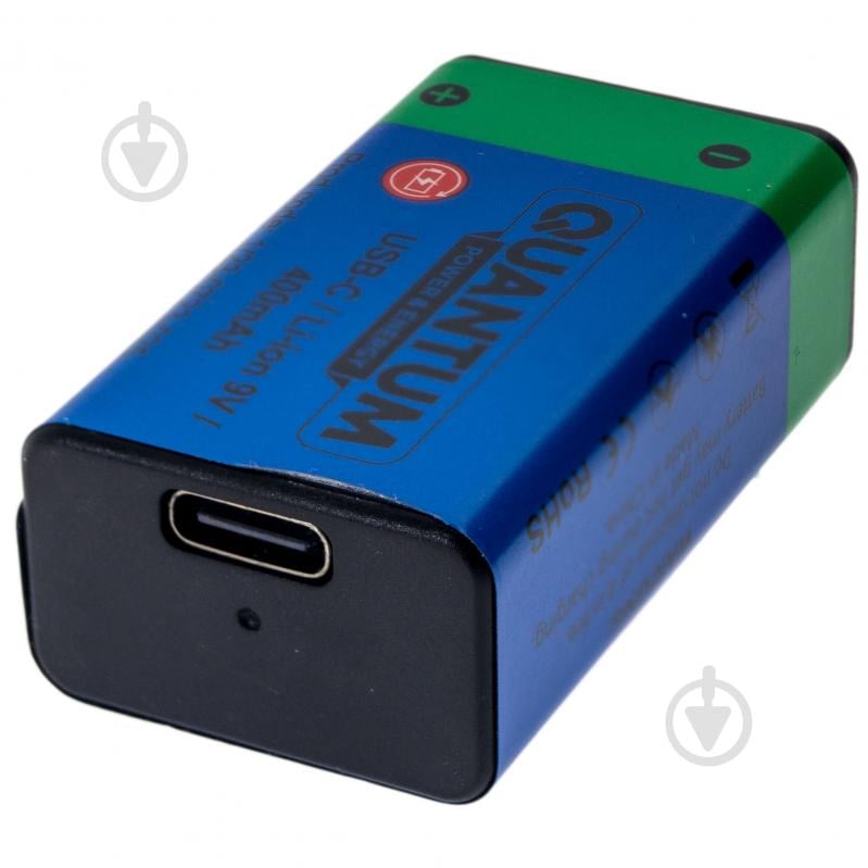 Аккумулятор Quantum USB Li-ion 9V, 400mAh +Type-C кабель крона 1 шт. (USB-C/Li-ion9V-400-BP1) - фото 8