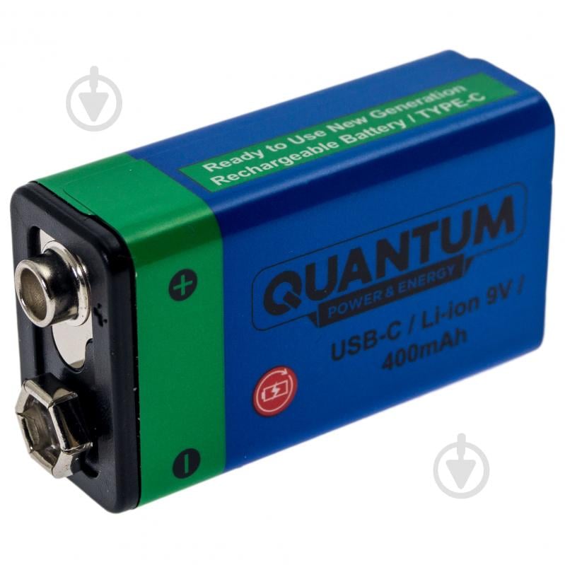 Аккумулятор Quantum USB Li-ion 9V, 400mAh +Type-C кабель крона 1 шт. (USB-C/Li-ion9V-400-BP1) - фото 7