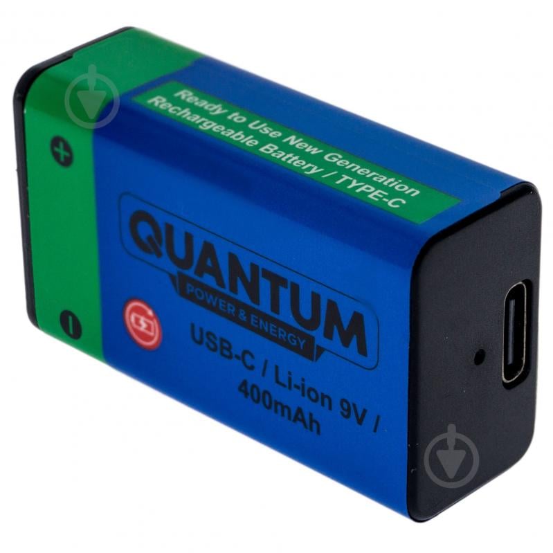 Аккумулятор Quantum USB Li-ion 9V, 400mAh +Type-C кабель крона 1 шт. (USB-C/Li-ion9V-400-BP1) - фото 5