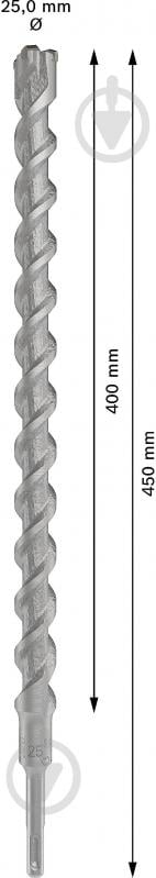 Бур Bosch 5X SDS-plus 25x400 мм 450 мм 1 шт. 2608836650 - фото 3