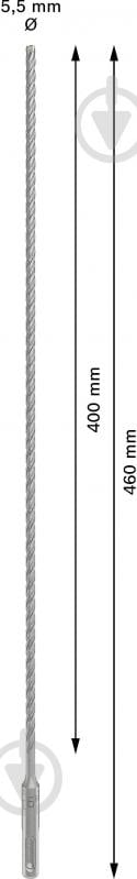 Бур Bosch 5X SDS-plus 5,5x400 мм 460 мм 1 шт. 2608836611 - фото 3