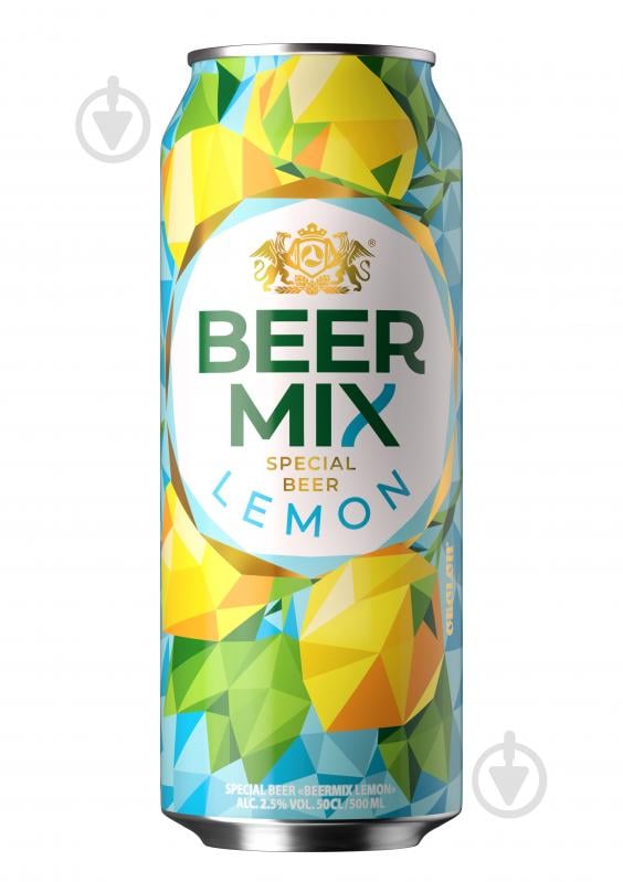 Пиво Оболонь Beermix Лимон светлое фильтрованное 2,5% 0,5 л - фото 1