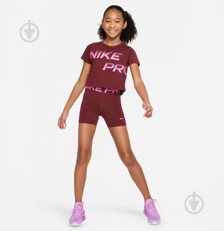 Футболка Nike G NK DFCT CROP SE+ FN9691-619 р.XS коричневый - фото 4