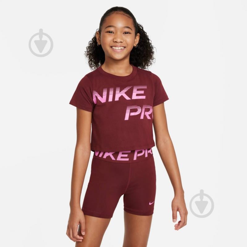 Футболка Nike G NK DFCT CROP SE+ FN9691-619 р.M коричневый - фото 1