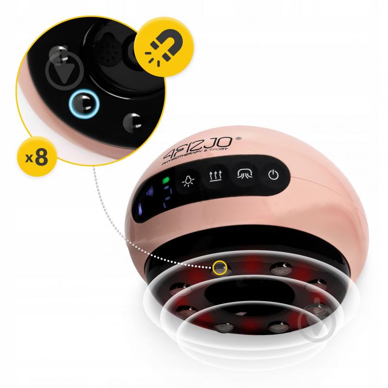 Массажер 4fizjo вакуумная банка аккумуляторная с ИК-прогревом Pink (P-5907739318701) - фото 7