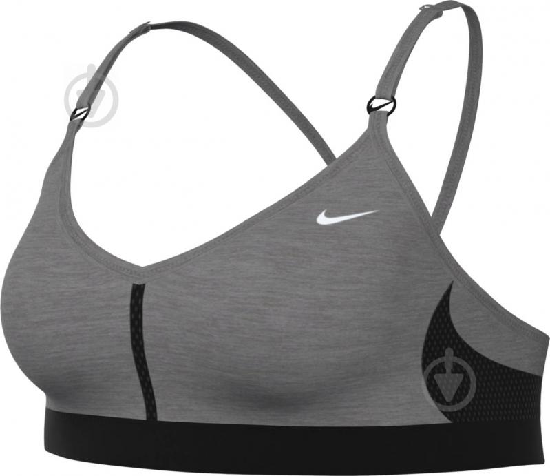 Бра Nike W NK DF INDY V-NECK BRA CZ4456-084 р.M серый - фото 1