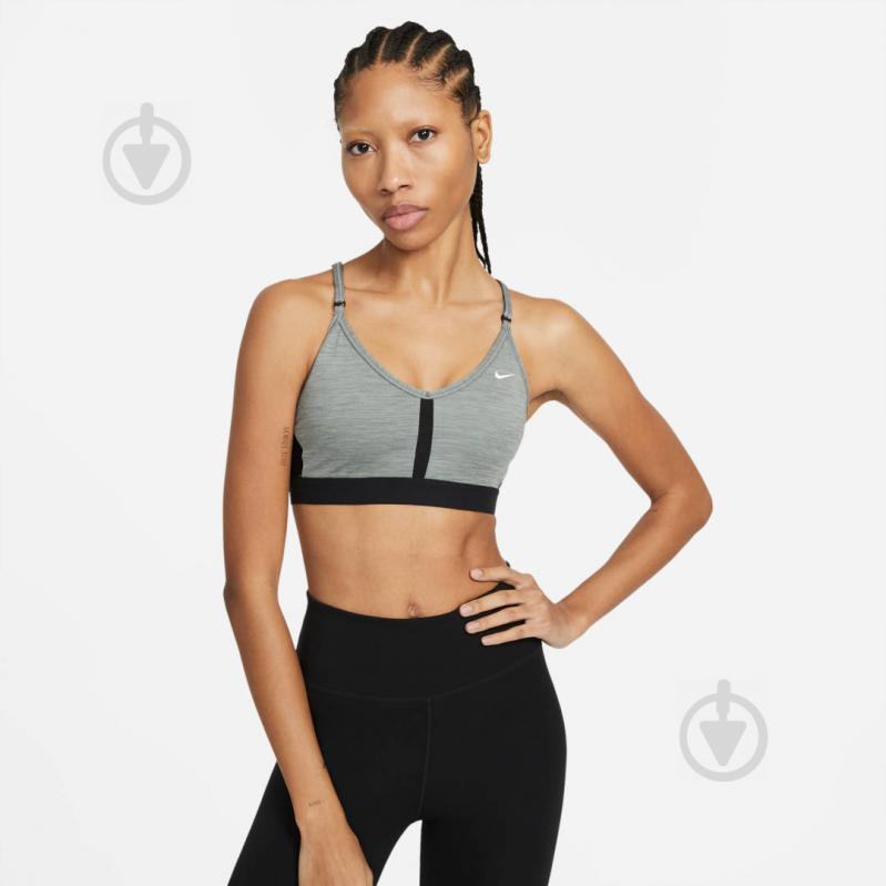 Бра Nike W NK DF INDY V-NECK BRA CZ4456-084 р.M серый - фото 3