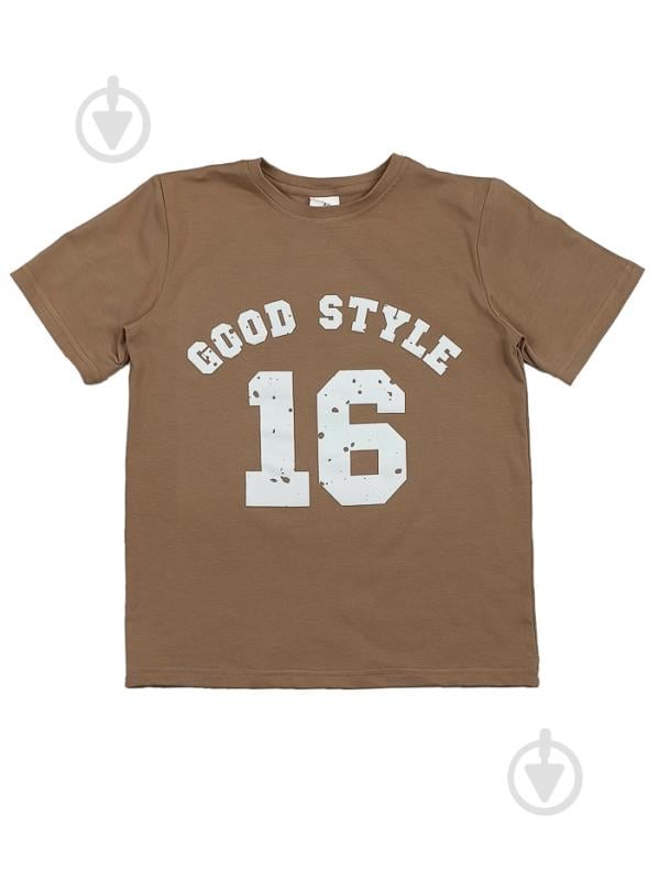 Футболка для мальчиков Luna Kids Good Style р.146 бежево-коричневый 0050 - фото 1