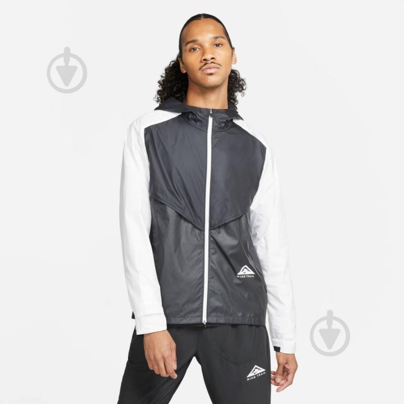 Вітрівка чоловіча весняна Nike M NK SF TRAIL WINDRUNNER JKT CZ9054-010 р.2XL чорно-сіра - фото 2 Вітрівка чоловіча весняна Nike M NK SF TRAIL WINDRUNNER JKT CZ9054-010 р.2XL чорно-сіра - фото 2